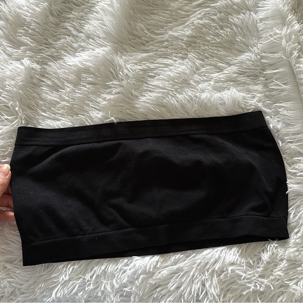 ZENANA | Basic Unlined Bandeau Bra Black - Picture 4 of 4